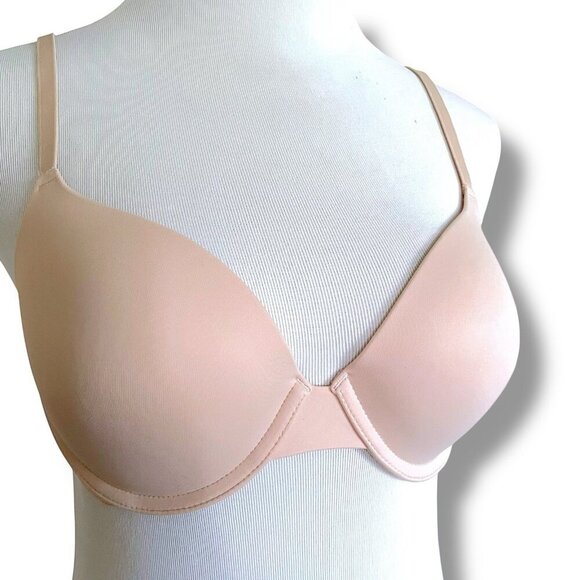 Victorias Secret 34C Bra Tan Wear Everywhere T-shirt Lightly Lined Underwire - Picture 2 of 7